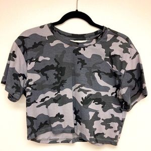 Cropped Grey Camo Tee